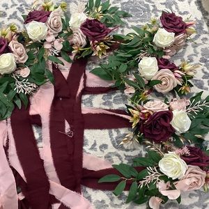 Ling’s Moment Wedding Aisle Decoration -  Marsala/Burgundy Theme